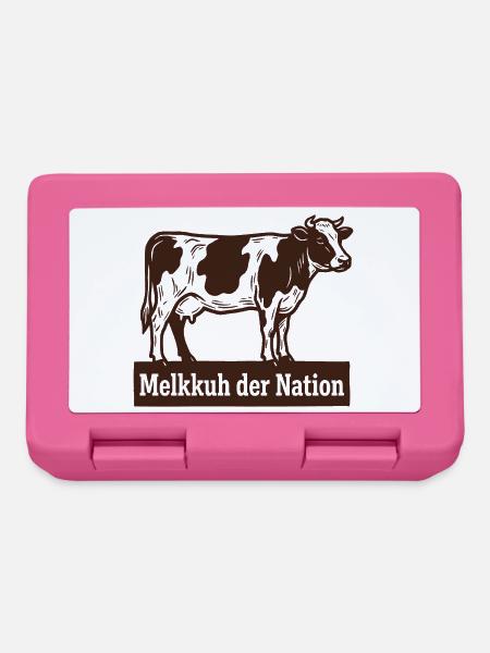 Melkkuh der Nation Steuerzahler Spruch Holzschnitt - Brotdose - Pink
