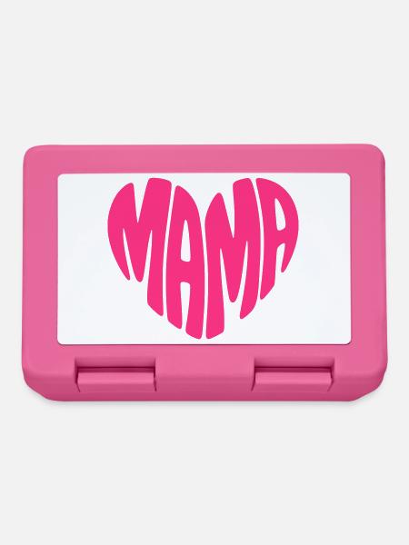 Mama Herz Form Mutter Herzform Muttertag Geschenk - Brotdose - Pink