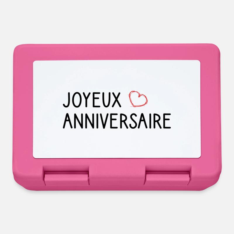 JOYEUX ANNIVERSAIRE. HAPPY BIRTHDAY. - Boîte à goûter - rose