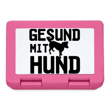 Gesund mit Hund, Hunde, Tier, Medizin, Geschenk - Brotdose - Pink - Vorne