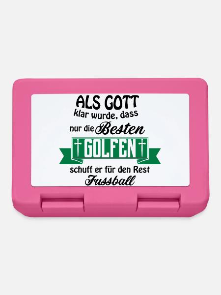 Als Gott Golfen Fussball - Brotdose - Pink