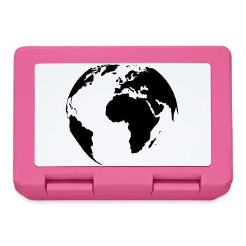 weltkugel-schwarz - Brotdose - Pink - Vorne