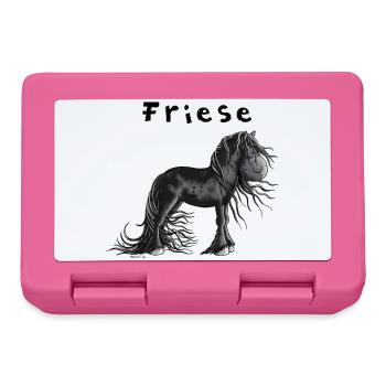 Niedliches Friesenpferd - Brotdose - Pink - Vorne