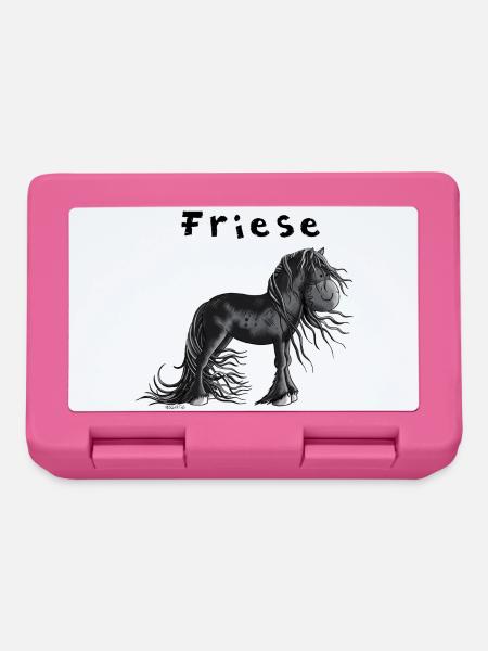 Niedliches Friesenpferd - Brotdose - Pink