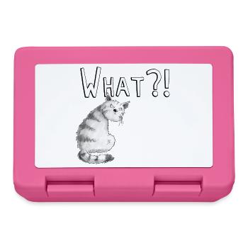 Annoyed cat I cat motif with saying I - Lunchbox - pink - Front