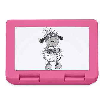 Nope sheep I no statement comic animal motif Fun - Lunchbox - pink - Front