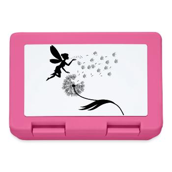 Schmetterlingdesign Pusteblumen Wiese Herzen Feen - Brotdose - Pink - Vorne