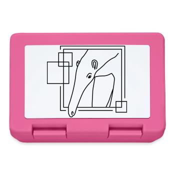 Ameisenbär in geometrischer Form - Line-Art-Design - Brotdose - Pink - Vorne