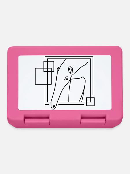 Ameisenbär in geometrischer Form - Line-Art-Design - Brotdose - Pink