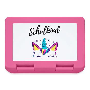 Einhorn Sterne für Schulkind zur Einschulung - Brotdose - Pink - Vorne