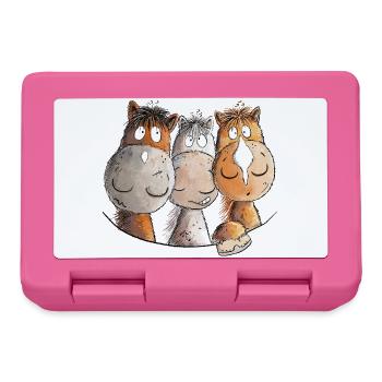 Droll Horses I Horse Motif for Rider - Lunchbox - pink - Front