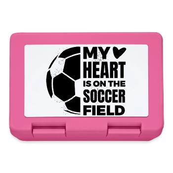 Mon cœur est sur le terrain de football - Boîte à goûter - rose - Devant