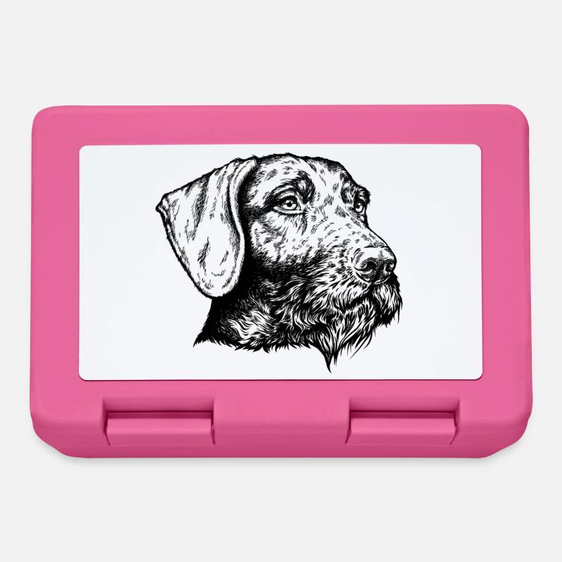 Deutsch Drahthaar Portrait - Brotdose - Pink