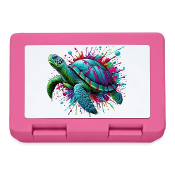 Tortue - Boîte à goûter - rose - Devant