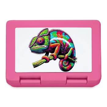 Caméléon - Boîte à goûter - rose - Devant
