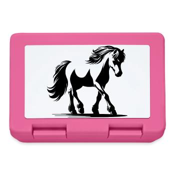 Cheval Poney de selle allemand - Boîte à goûter - rose - Devant