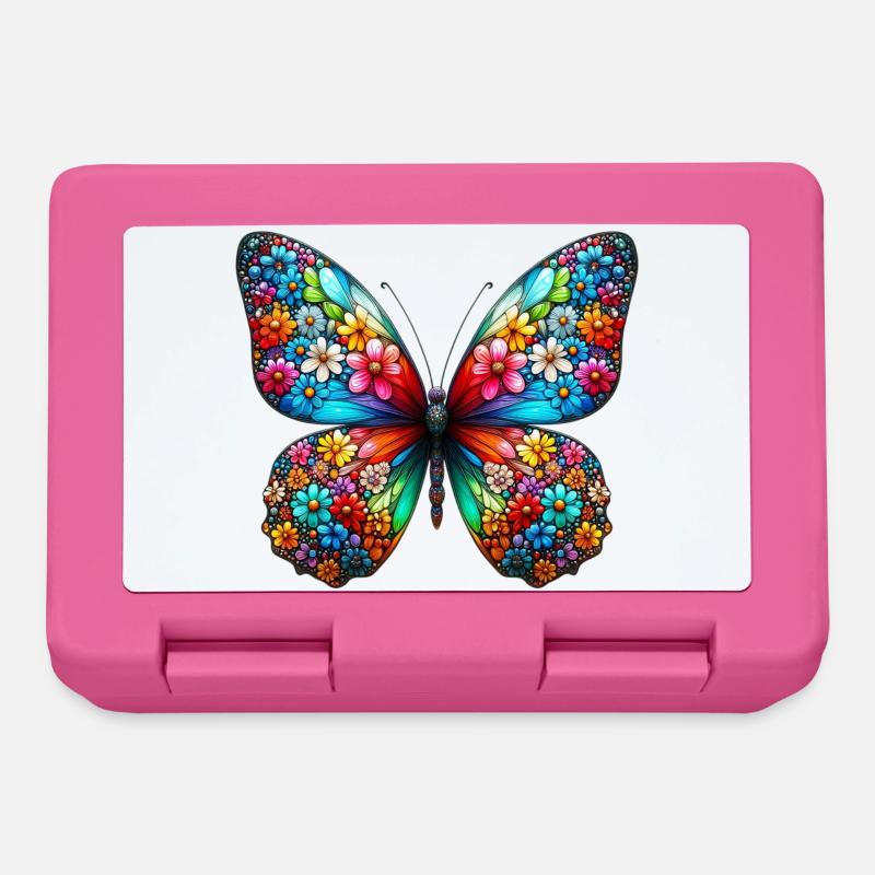 Papillon - Boîte à goûter - rose