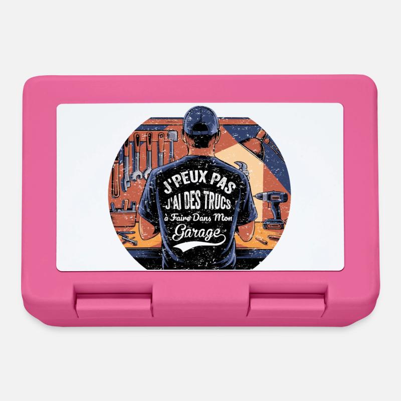 Papa Bricoleur Cadeau Humour Garage Bricolage - Boîte à goûter - rose