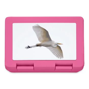 Great White Egret in Flight - Photography - Lunchbox - pink - Front