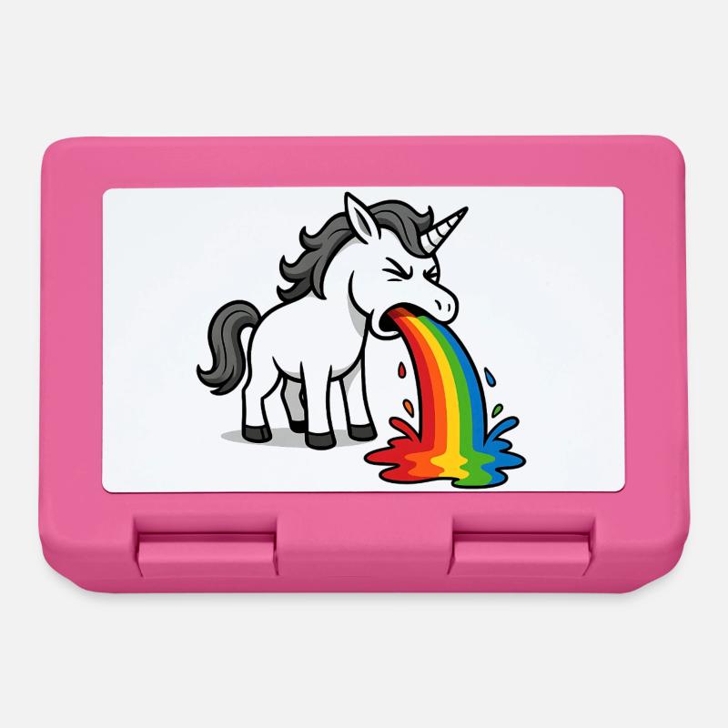 Kotzendes Einhorn – Lustiges Regenbogen Design - Brotdose - Pink