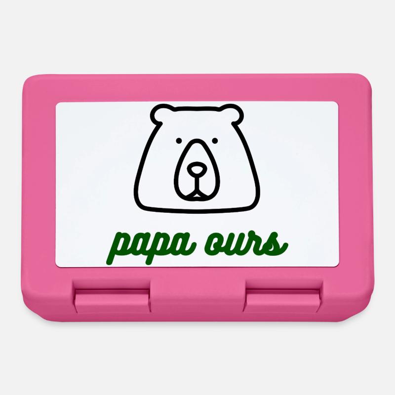 Papa-ours-logo - Boîte à goûter - rose