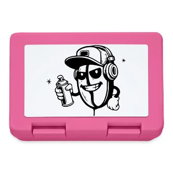 graffiti coffee bean character hip-hop - Lunchbox - pink - Front