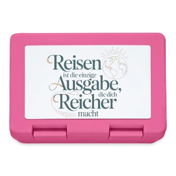  Reisen Ist Die Einzige Ausgabe Die Dich Reicher - Brotdose - Pink - Vorne