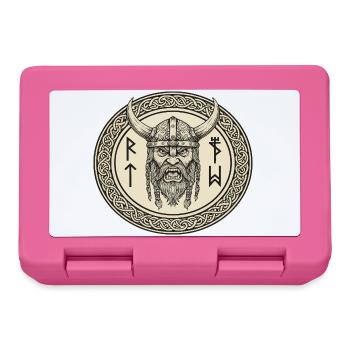 Wikinger Viking Legende Seemann Odin Rabe Kämpfer - Brotdose - Pink - Vorne