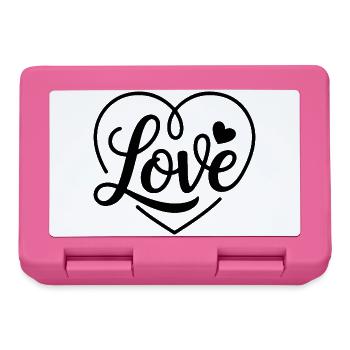 Love in a calligraphic heart is something special - Lunchbox - pink - Front