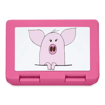 Cuddly Pink Pig Cartoon - Lunchbox - pink - Front