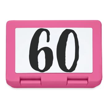 60e anniversaire Numéro Numéro Cadeau - Boîte à goûter - rose - Devant