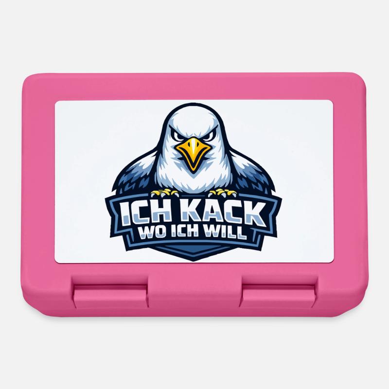 Böse Möwe "Ich kack wo ich will" Spruch - Brotdose - Pink