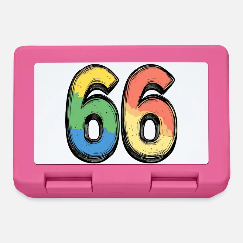 66 Number Colorful - Lunchbox - pink