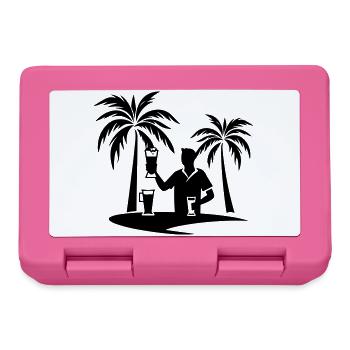 Holiday Palm Trees Beach Silhouette - Lunchbox - pink - Front
