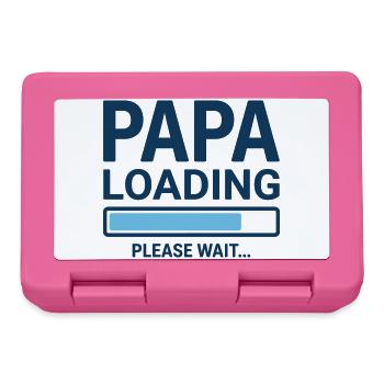Papa lädt, bitte warten Sie – Bald Vater? - Brotdose - Pink - Vorne