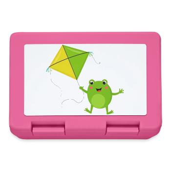 Une grenouille verte fait voler un cerf-volant – Fu - Boîte à goûter - rose - Devant