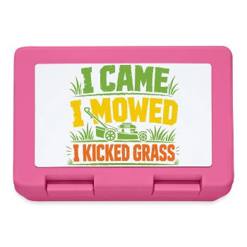 I Came I Mowed And I Kicked Grass Funny Lawn Mowin - Lunchbox - pink - Front