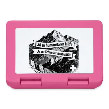 JA zu humanitarer Hilfe - Ja zur Neutralität - Brotdose - Pink - Vorne