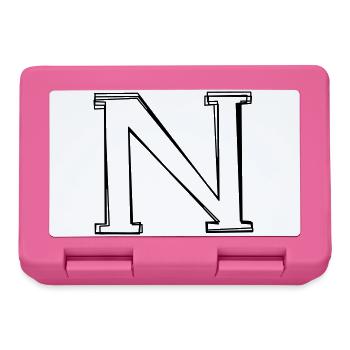 Buchstabe N handgezeichnet - Brotdose - Pink - Vorne
