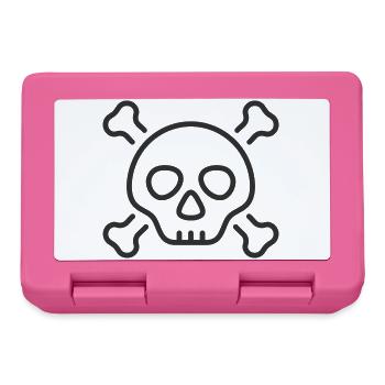 Totenkopf-und-Knochen-Linien-Symbol - Brotdose - Pink - Vorne