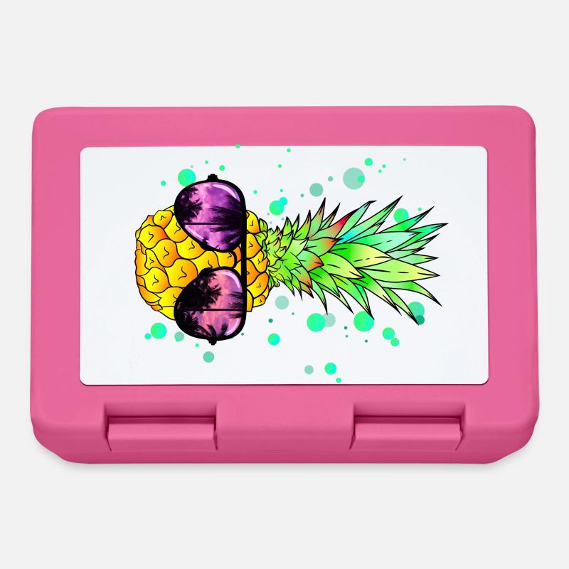 Ananas mit cooler Beach Sonnenbrille - Brotdose - Pink