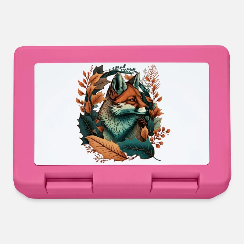 Fuchs Tattoo V2 Geschenk - Brotdose - Pink