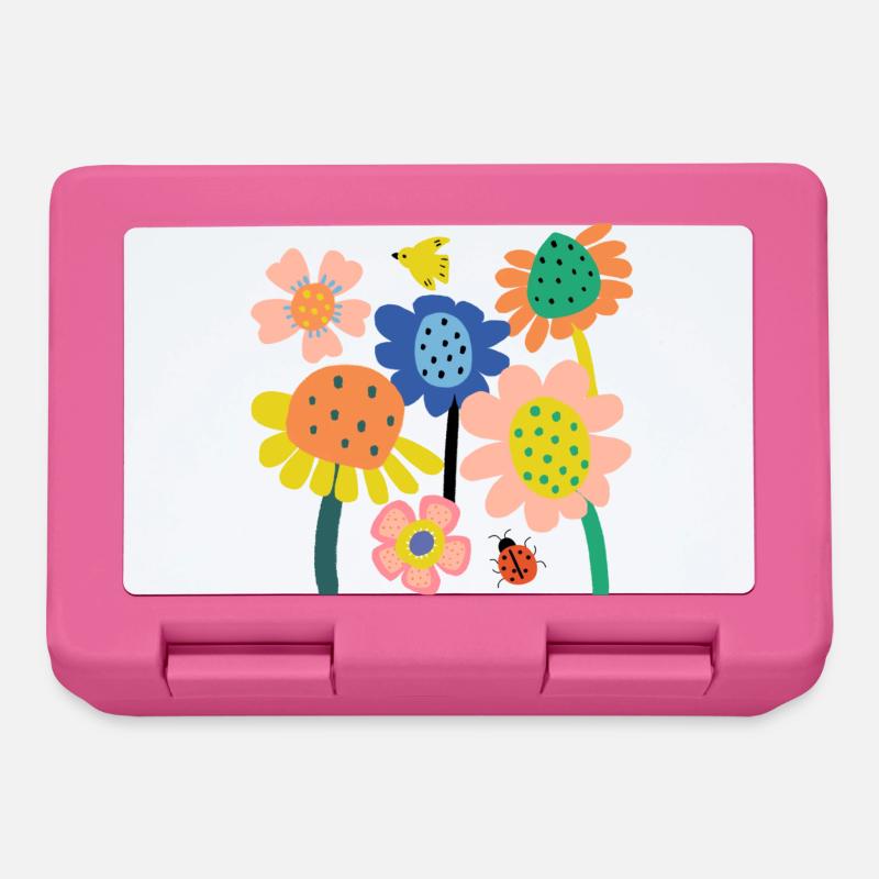 Jardin De Fleurs Colorées - Boîte à goûter - rose