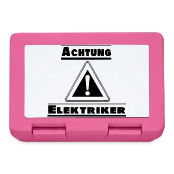 Elektriker Handwerker Achtung Elektriker (25) - Brotdose - Pink - Vorne