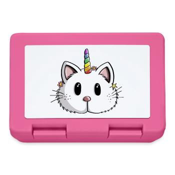 Funny Kawaii Rainbow Unicorn Cat - Caticorn - Lunchbox - pink - Front