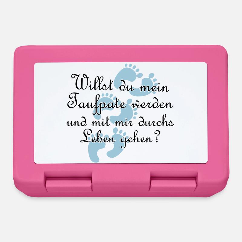 Taufpate Pate Gedi Farbe frei wählbar Geschenk - Brotdose - Pink