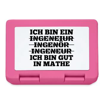 Ingenieur Ich bin gut in Mathe Geschenk - Brotdose - Pink - Vorne