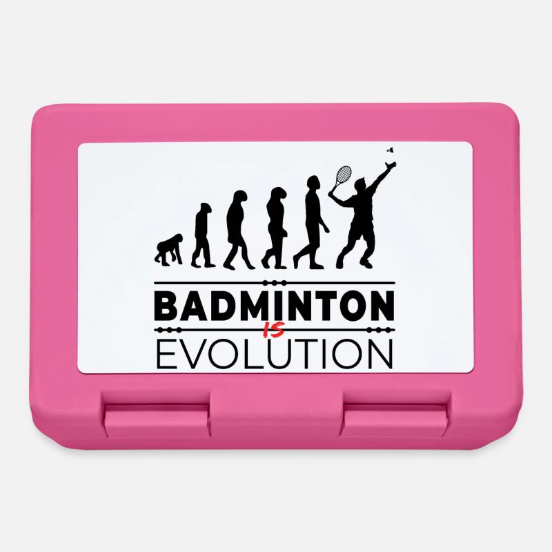 Badminton is evolution - Message Humour Parodie - Boîte à goûter - rose