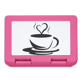 Cafe Coffee Illustration Logo icon Heart Love - Lunchbox - pink - Front