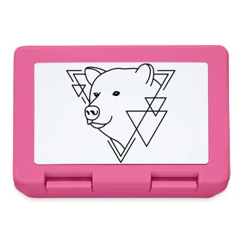 Bär in geometrischer Form - Line-Art-Design - Brotdose - Pink - Vorne